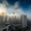 LA Downtown in Clouds