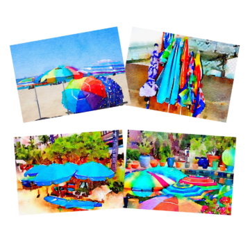 Beach Umbrella 102 Notecards