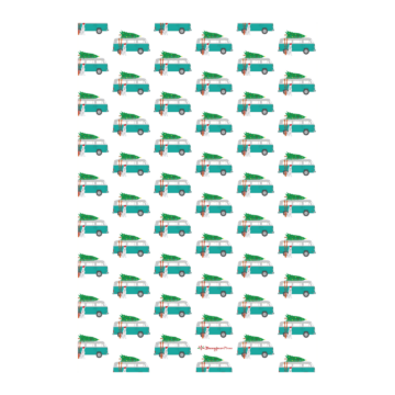 Holiday Turq Bus – Wrapping Paper WH47
